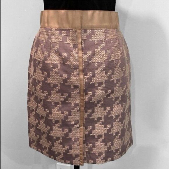 Ann Taylor Loft Pink Plaid Houndstooth Skirt Size 2 - Picture 3 of 14